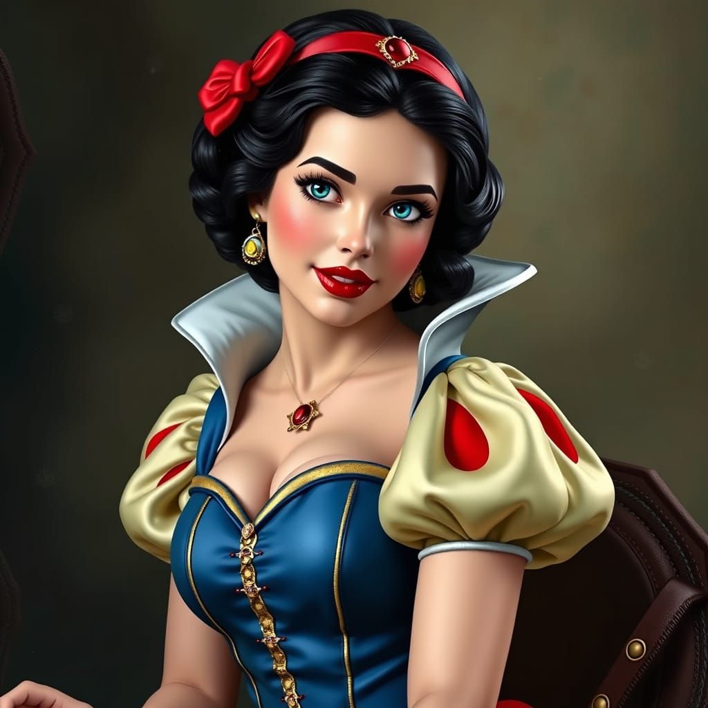 Hyperrealistic Disney Princess Pin Up Art