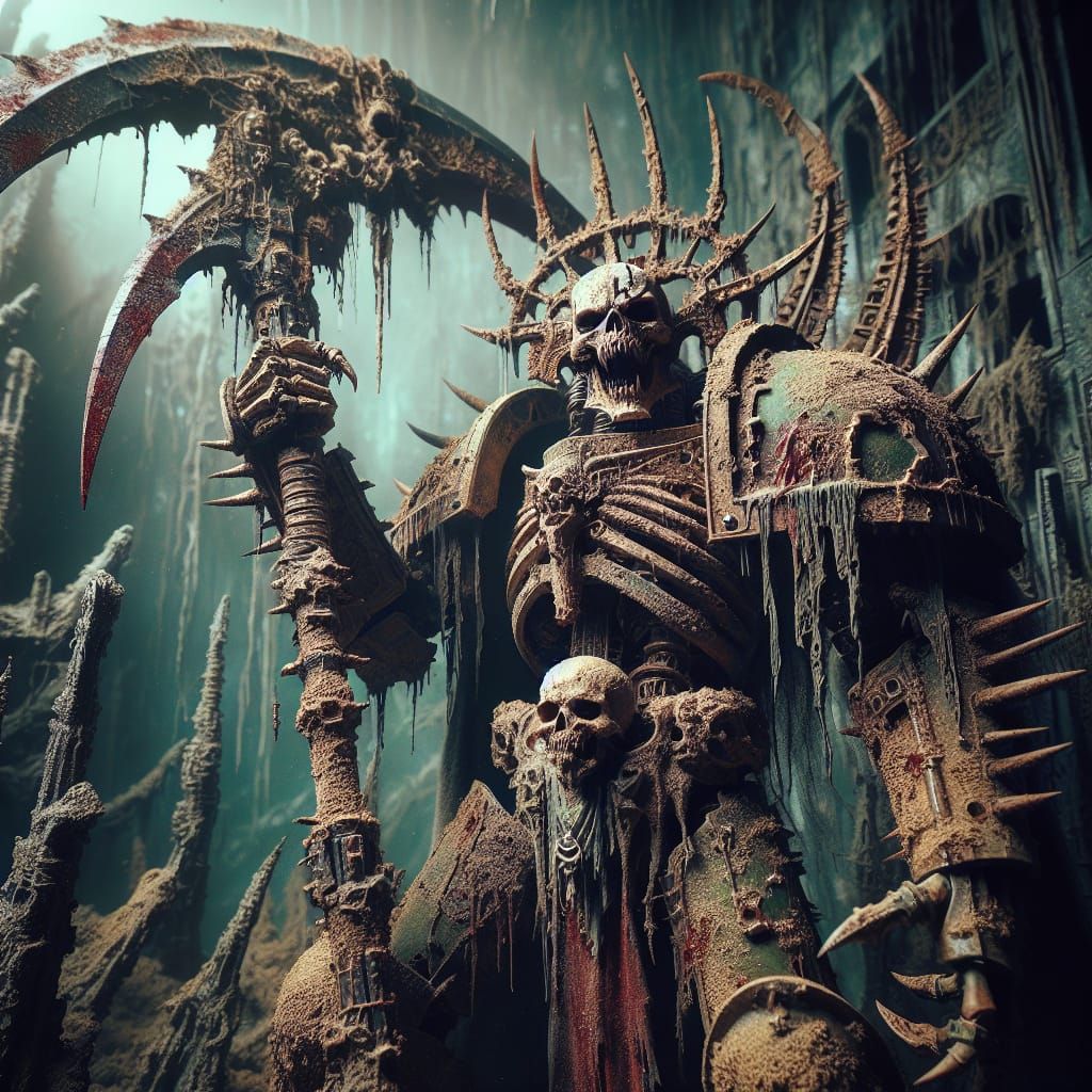 Victorious Demonic Figure in Dystopian Jungle