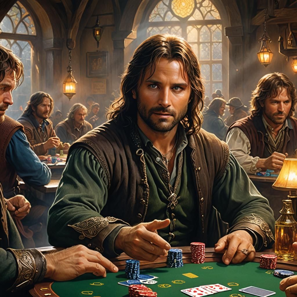 Aragorn Plays Poker in Ethereal Tavern