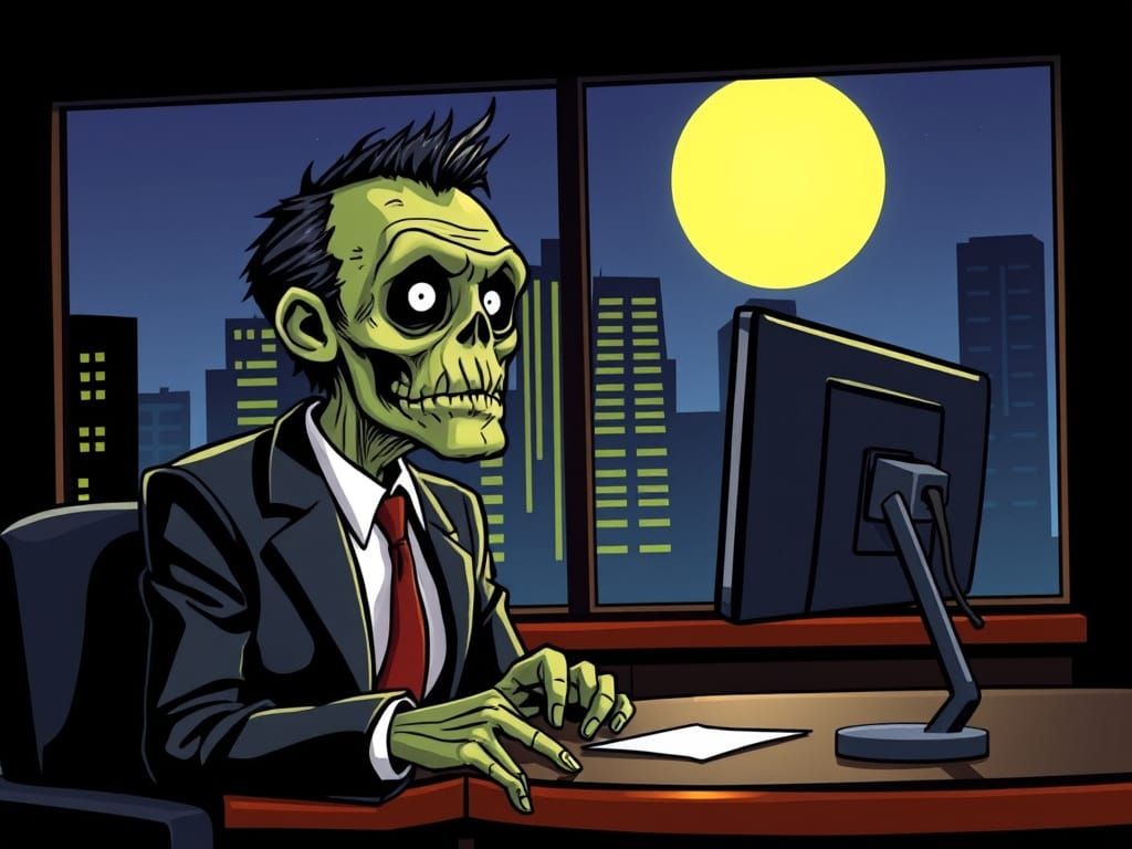 Zombie in Suit Interviewed on Late Night TV Show