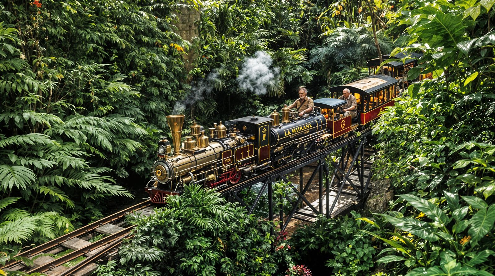 Epic Jungle Train Ride in Cinematic Film Style