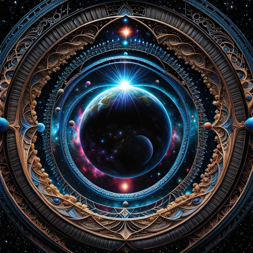 cosmic Line art meticulously intricate and insanely detailed