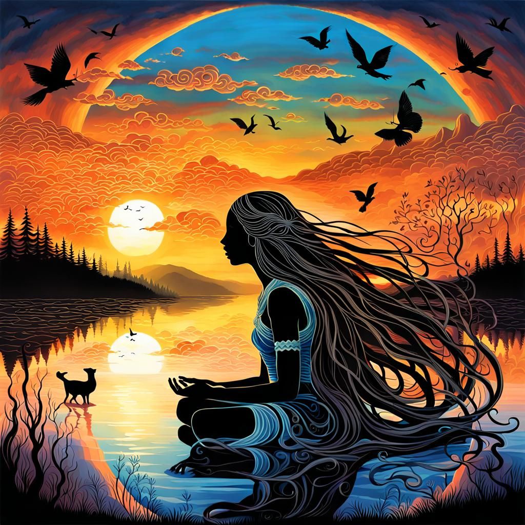 Mystical Creatures Awaken at Sunset