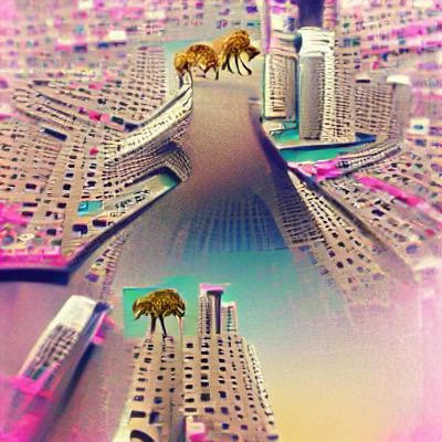 Futuristic Cyberpunk Cityscape with Neon Lights