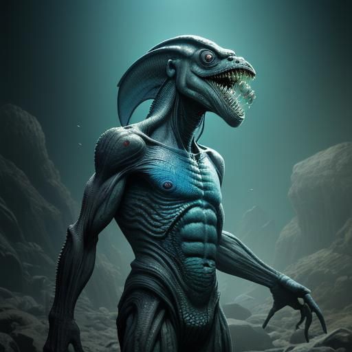 Lovecraftian Deep Ones with Translucent Skin