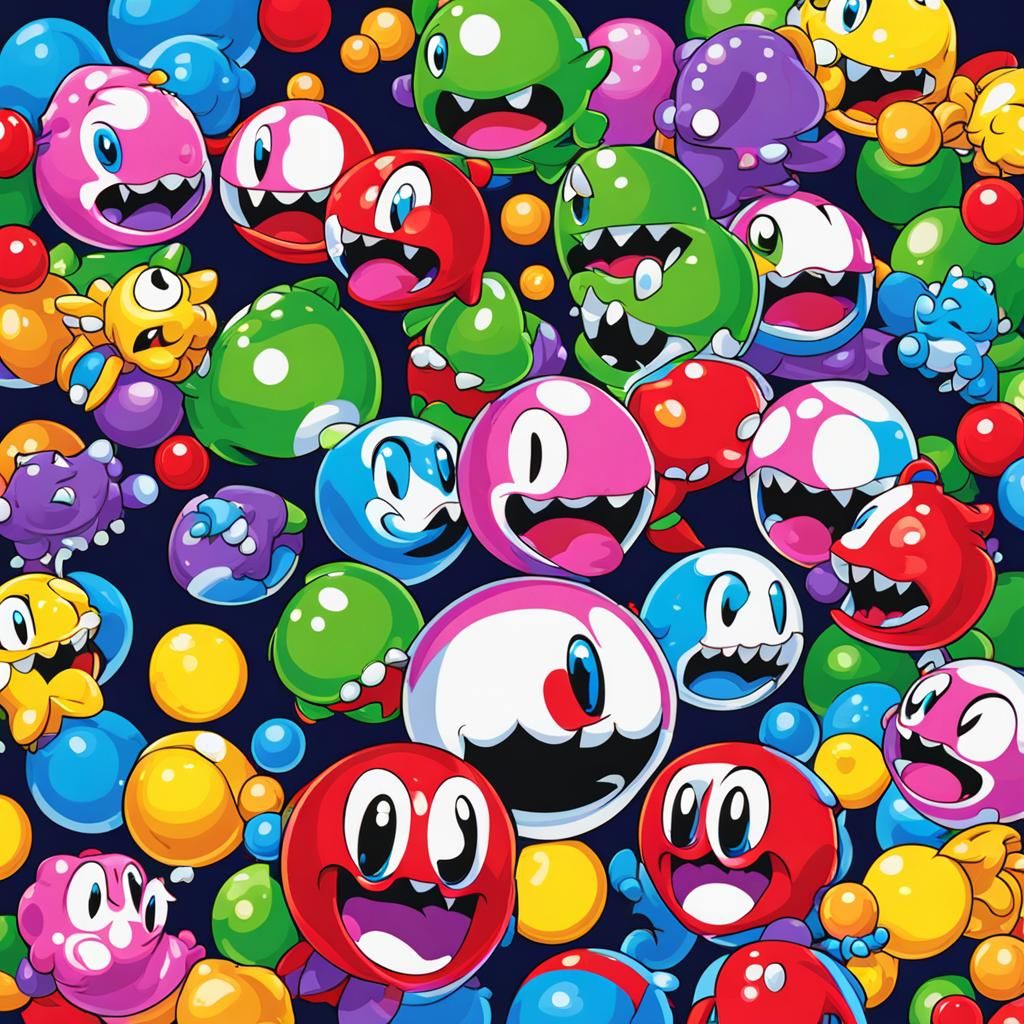Bubble Bobble Arcade Game Digital Art