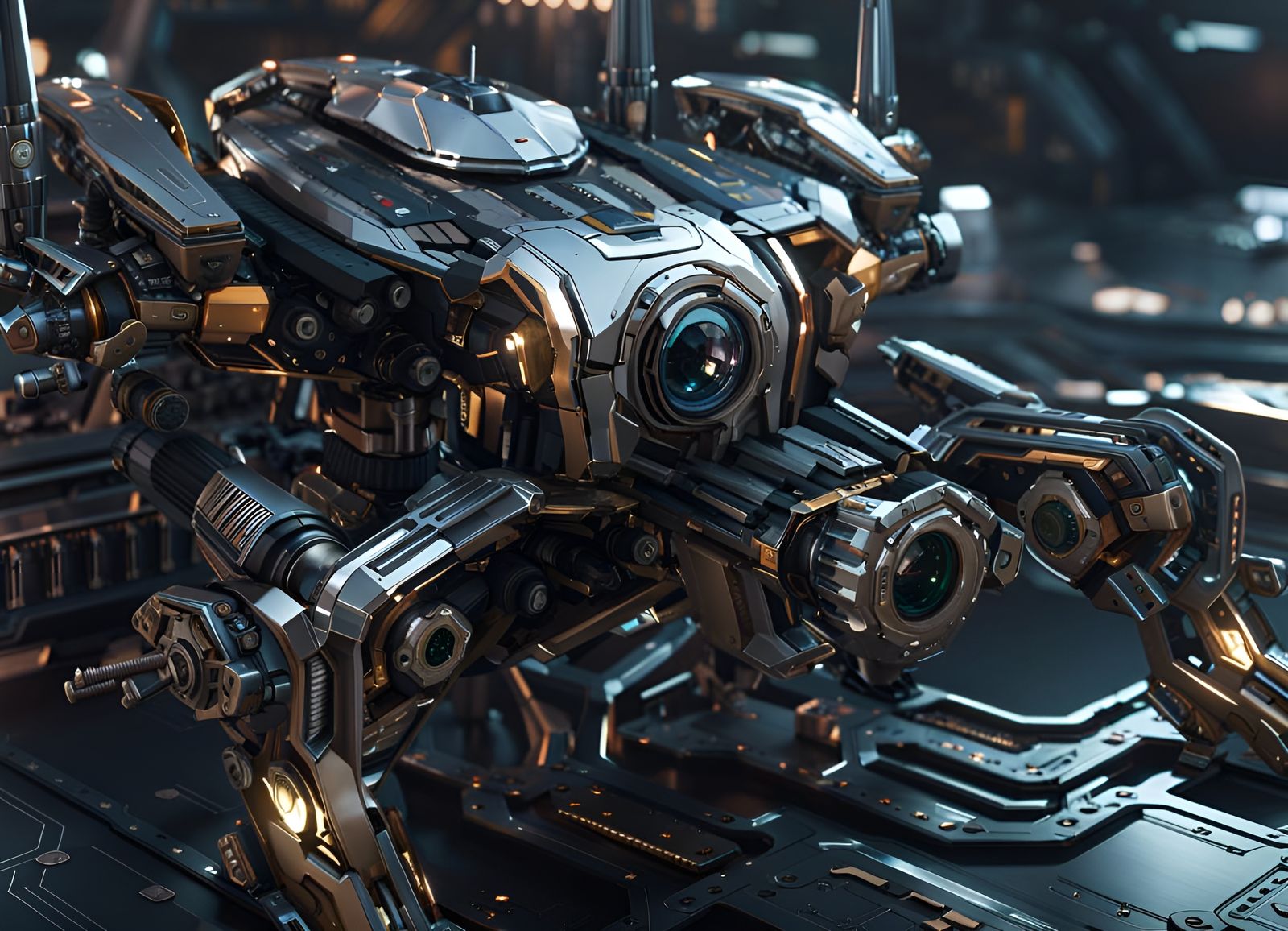 Futuristic Mecha in Sci-Fi Landscape: 8K Render