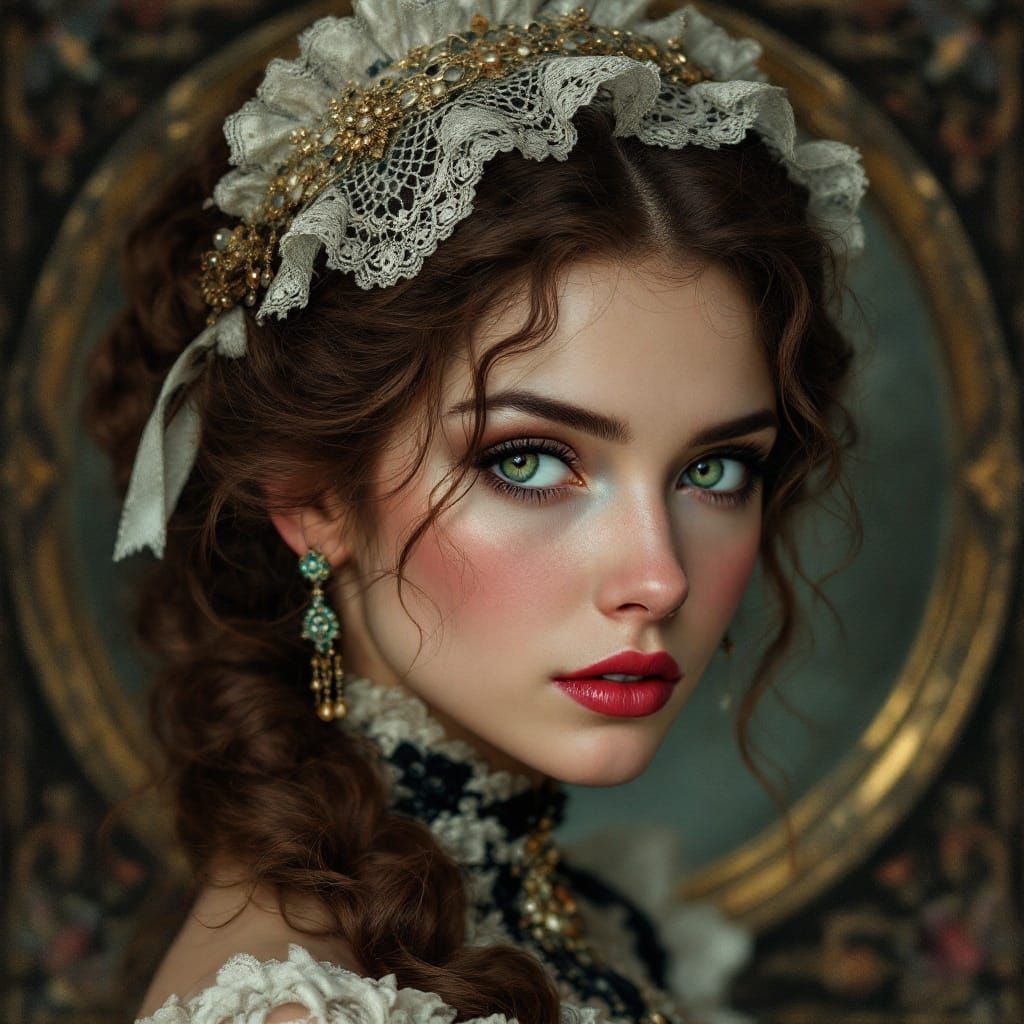 Victorian Lady Portrait with Intricate Details
