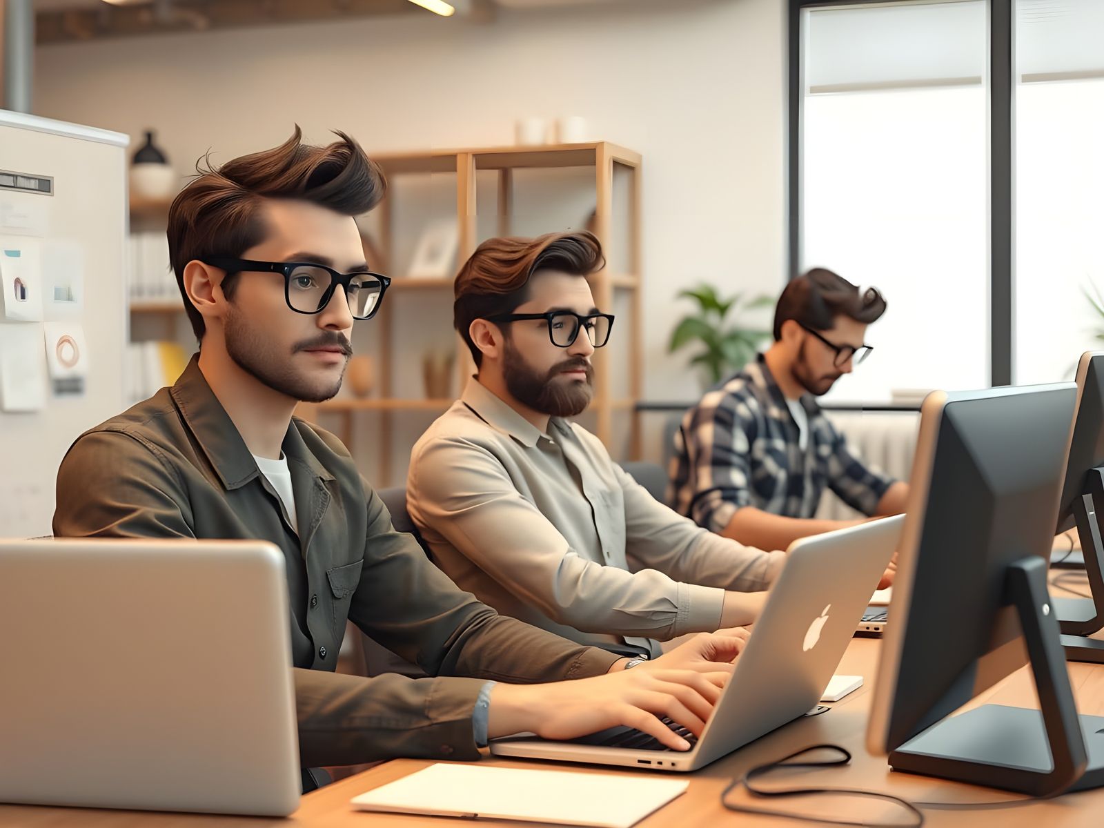 Hipsters in Contemporary Office Setting