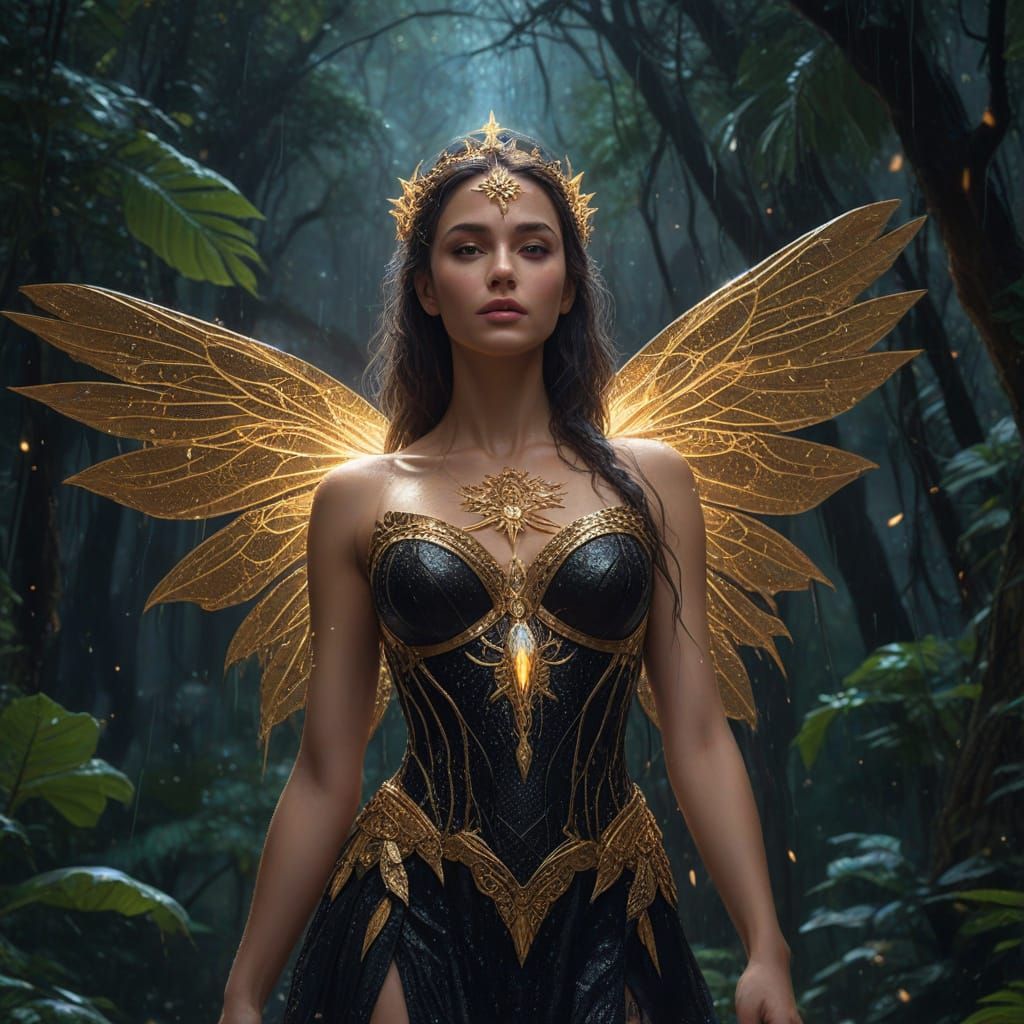 Goddess Nemesis in Rainforest: Hyper-Realistic Fantasy Art