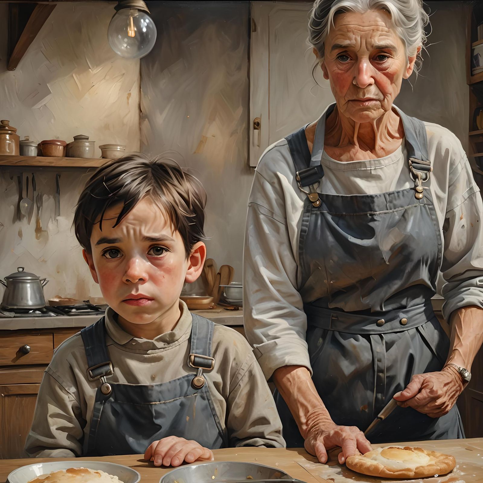 Photorealistic Portrait: Boy's Nervous Encounter