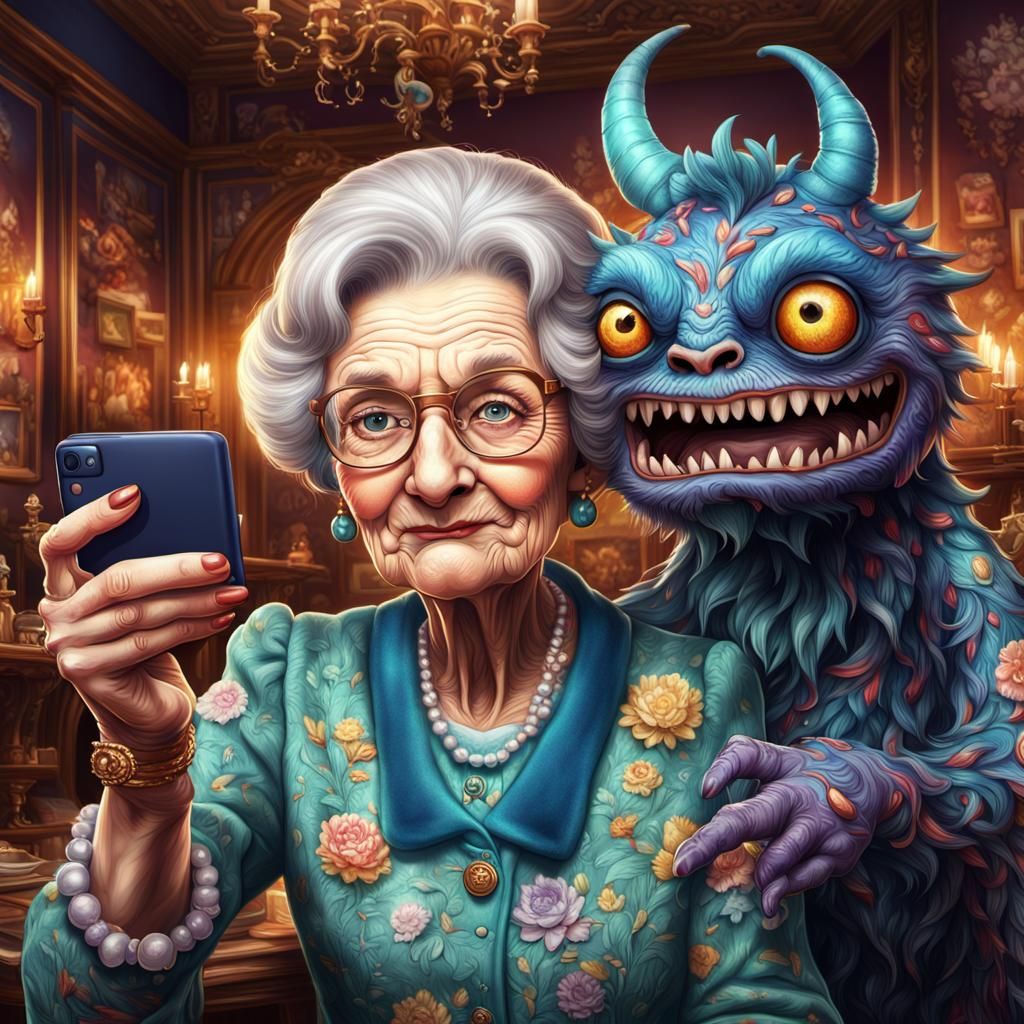 British Lady's Selfie Gets Monster Photobomb