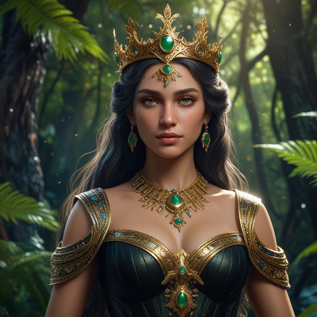 Nemesis Goddess in Magical Rainforest Concept Art