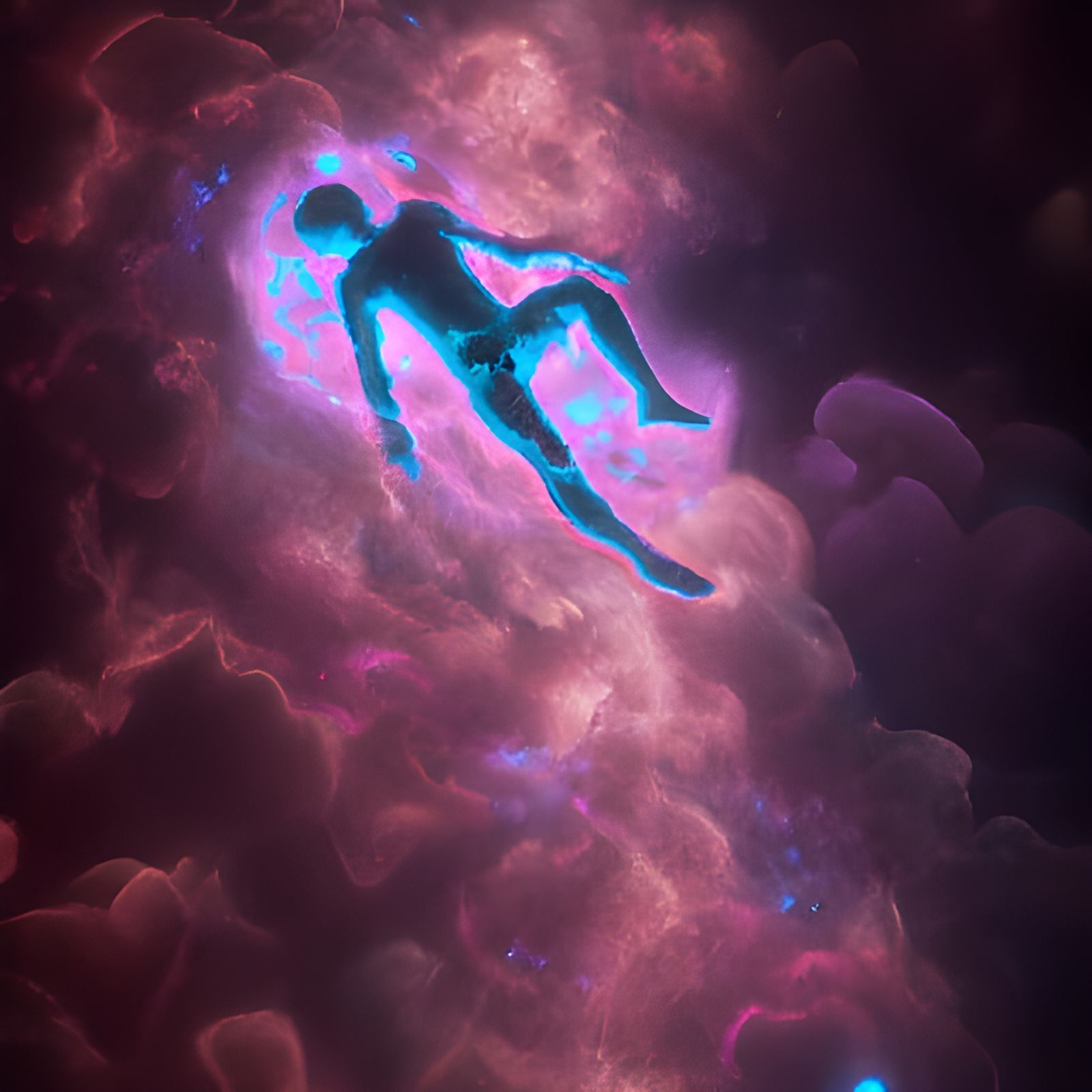 Desolate Soul Under Moon in Zen Buddhist Art