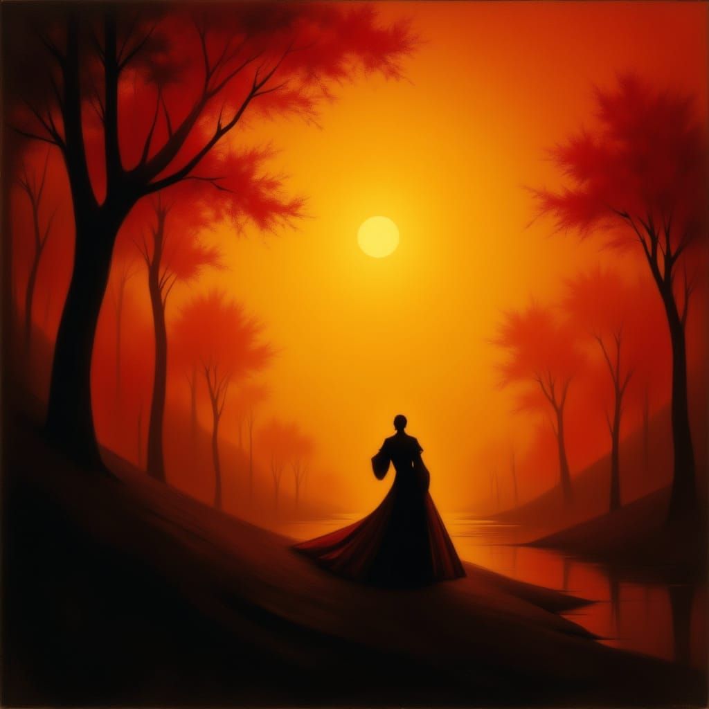 Ethereal Gradient of Fiery Reds to Gold