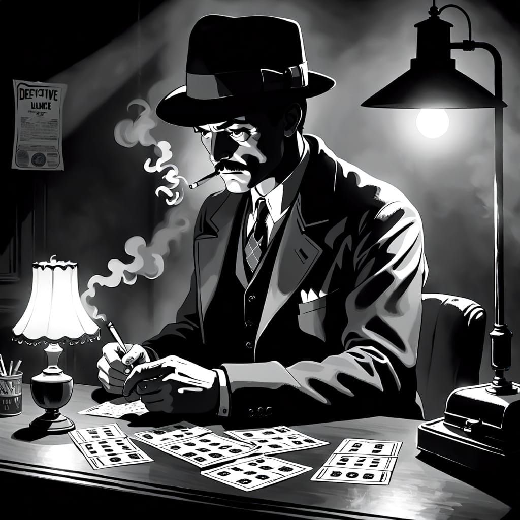 Gumshoe Investigator in High Contrast Noir