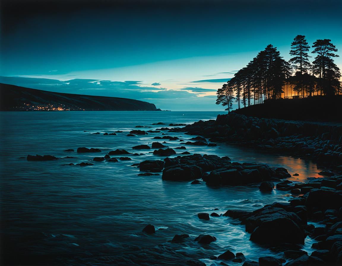 Entangled Evening Landscape: Intricate Digital Art