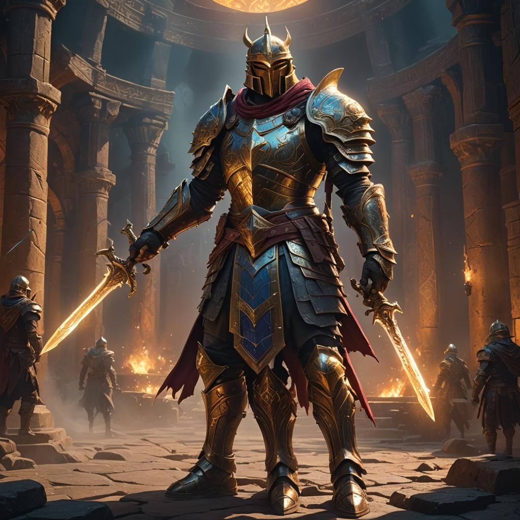 Lucas the Warrior in Mystical Arena Concept Art
