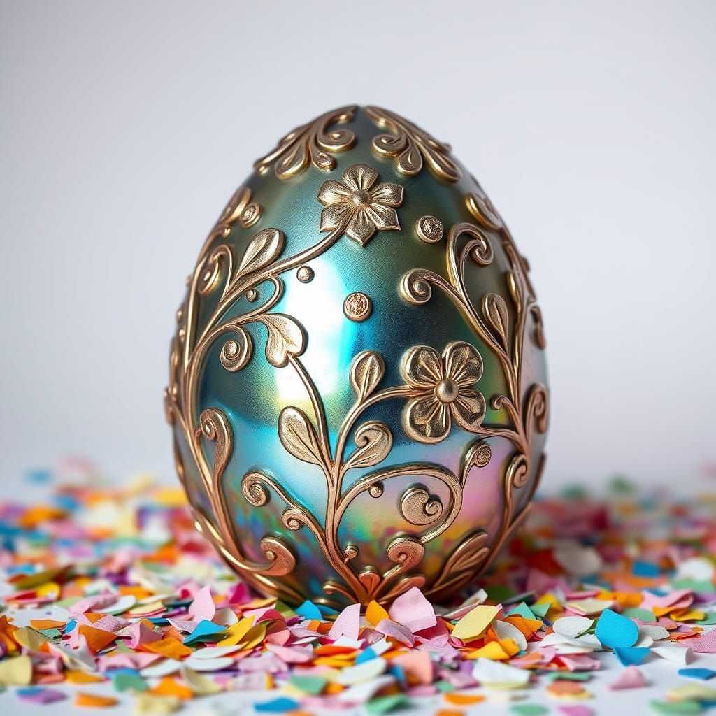 Art Deco Fabergé Egg with Metallic Details
