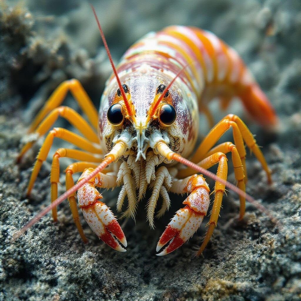Hyper Macro View of a Shrimp Head