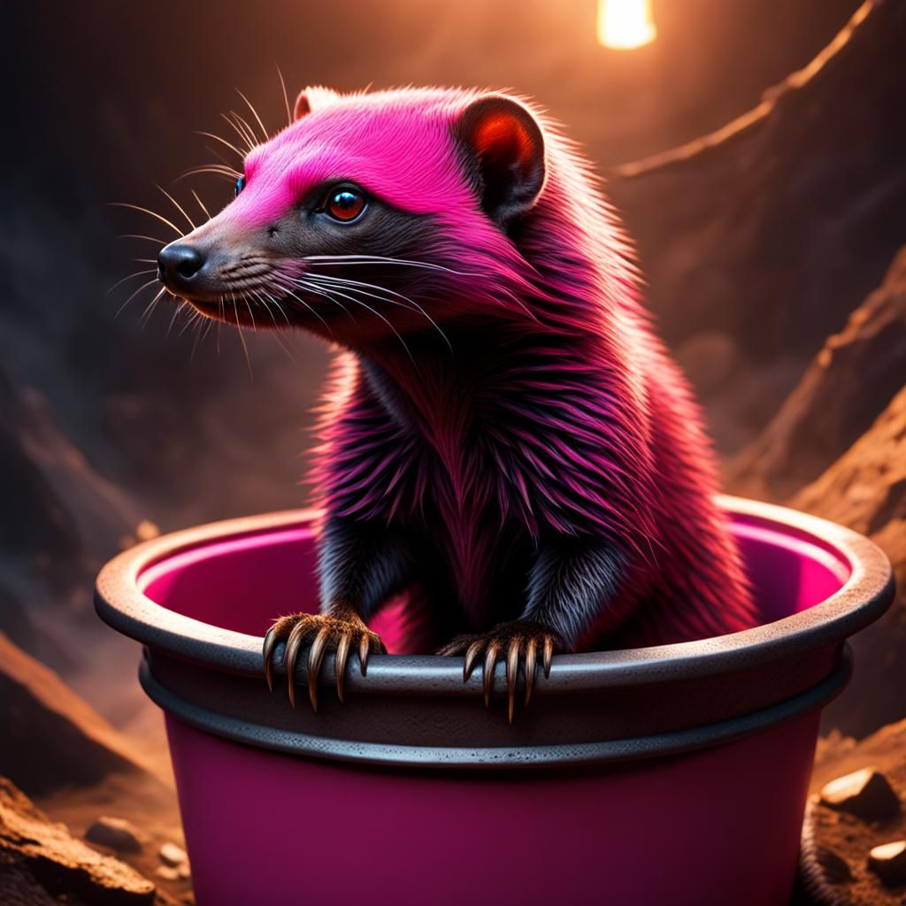 Mad Mongoose in Bucket: Dark Fantasy Concept Art