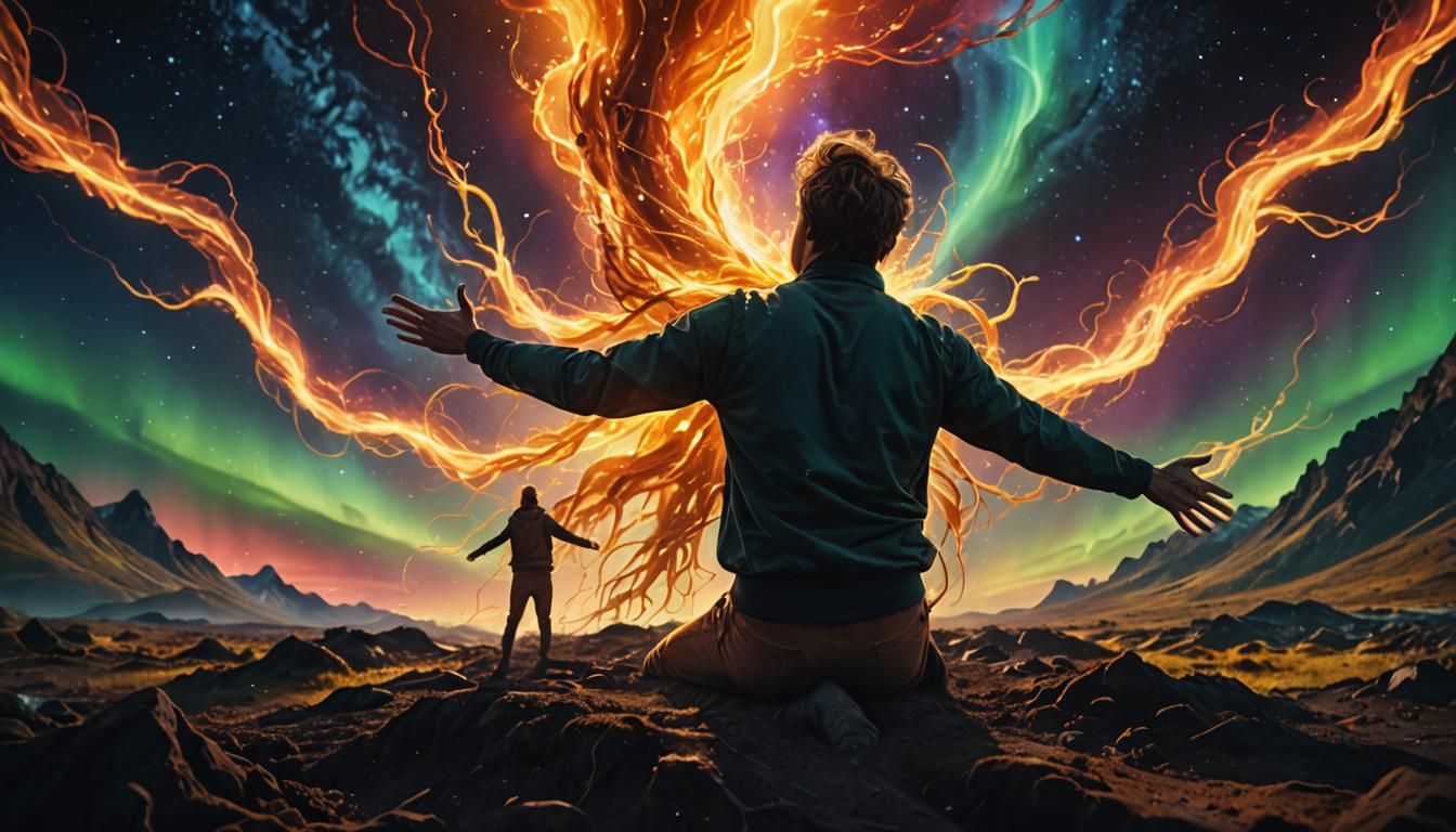 Surreal Earth Swallowing a Person: Digital Matte Painting