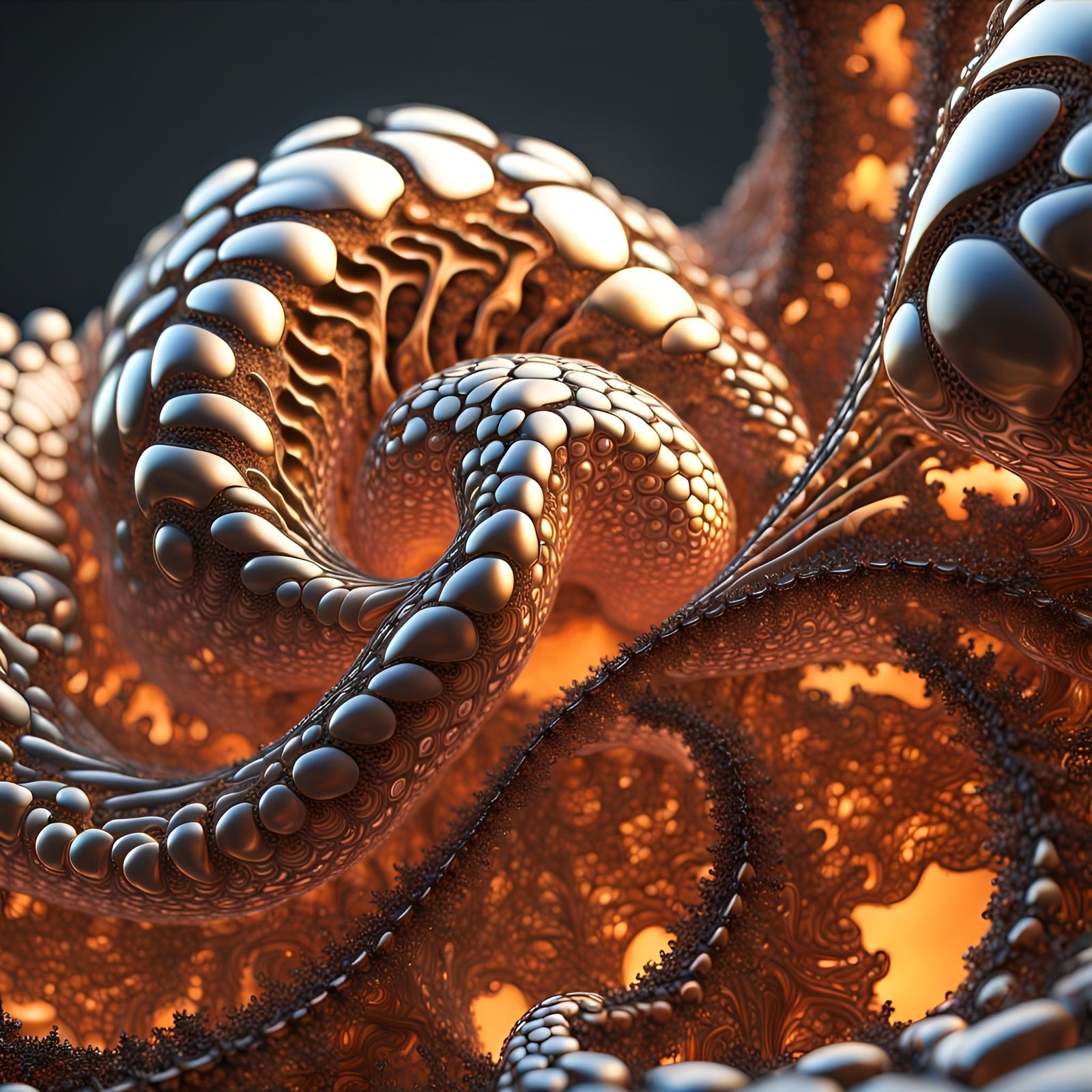 Abstract Fractal Art with Tortoiseshell Texture