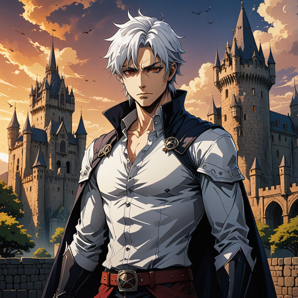 Surreal Vampire Portrait in Gothic Anime Style