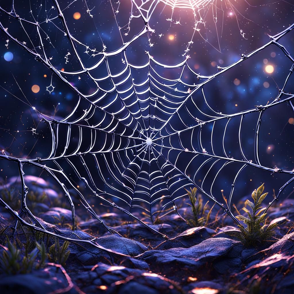 Spider Web Constellation in Detailed Matte Painting