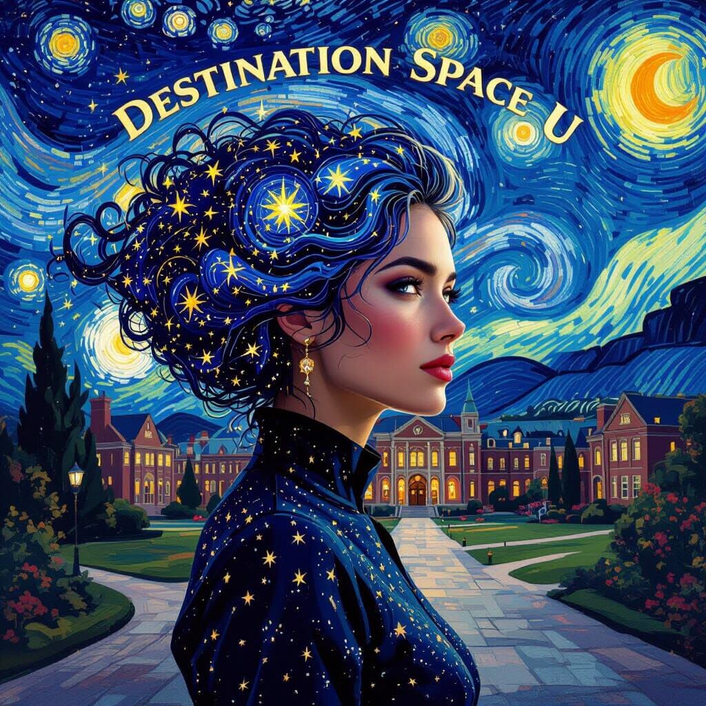 Cosmic Woman With Star Hair at Space U