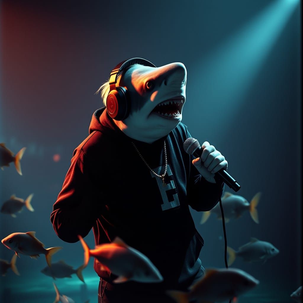 Shark Channels Slim Shady in Gritty, High-Contrast Cinematic...