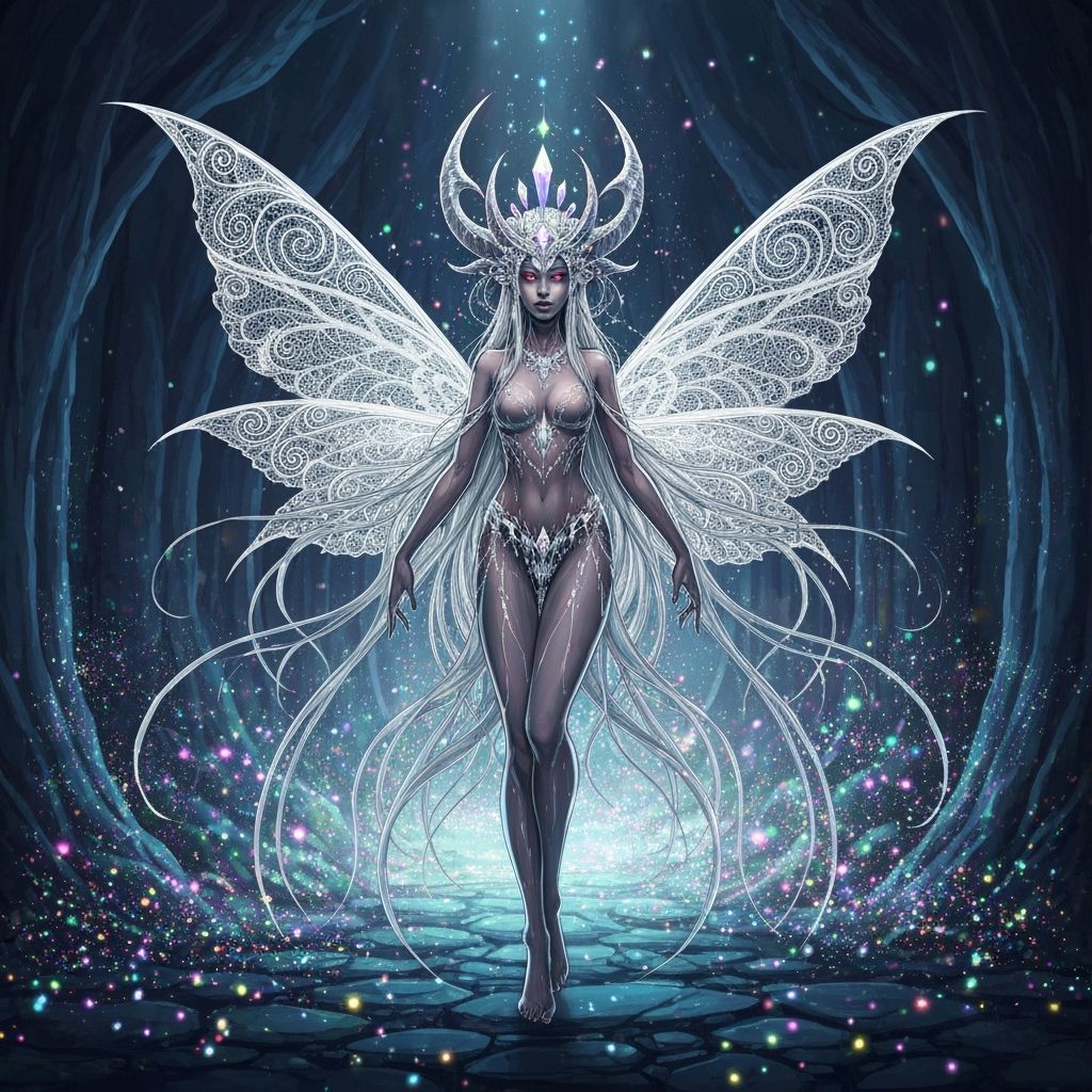 Demonic Fairy Queen Dances in Psychedelic Grotto