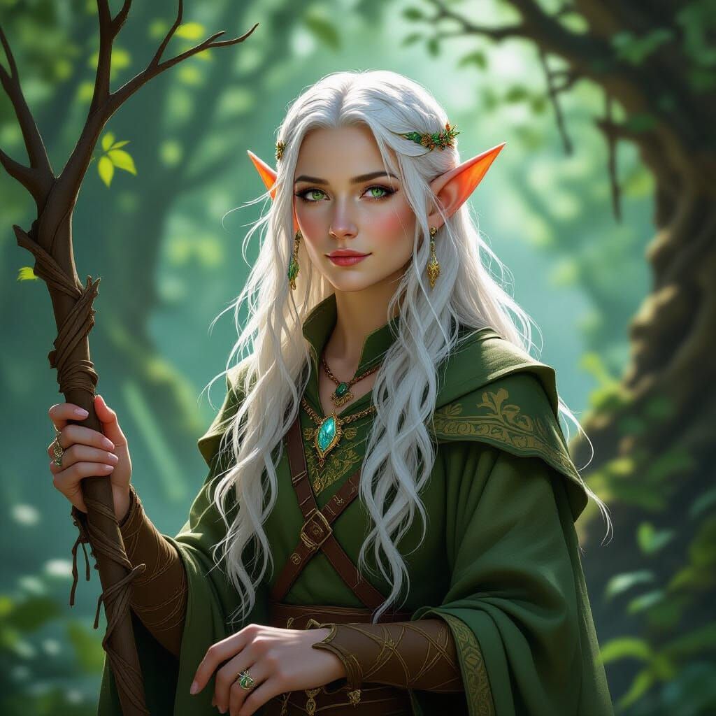 Ethereal Elf with Ancient Wisdom and Calm Demeanor