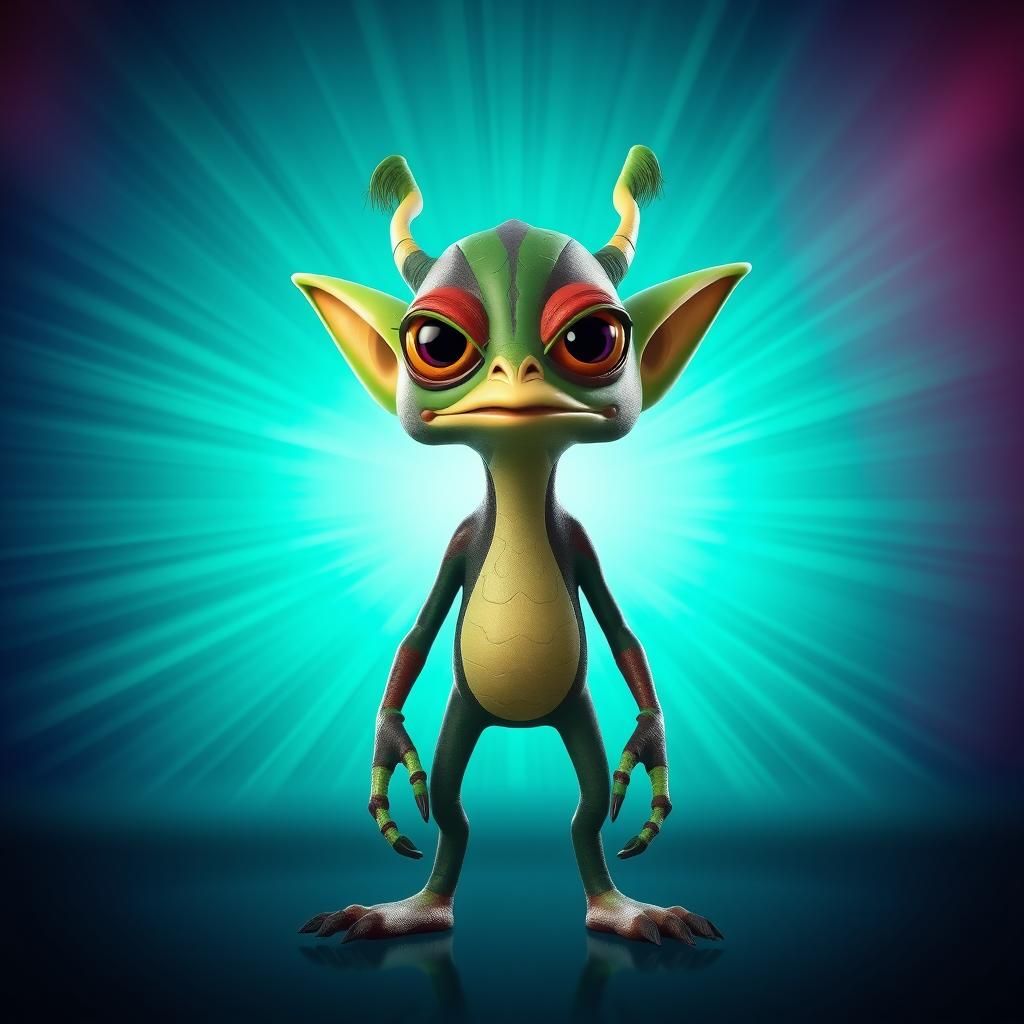 Jar Jar Binks Reimagined: 3D Rendered Cartoon