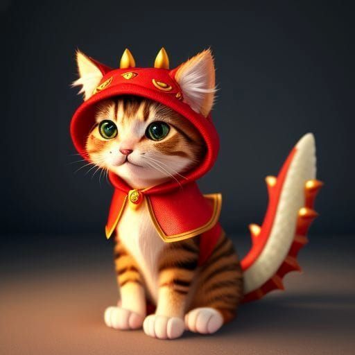 13 Days of Halloween Countdown - Caturday Costumes (Shh... I'm a dragon. variant)