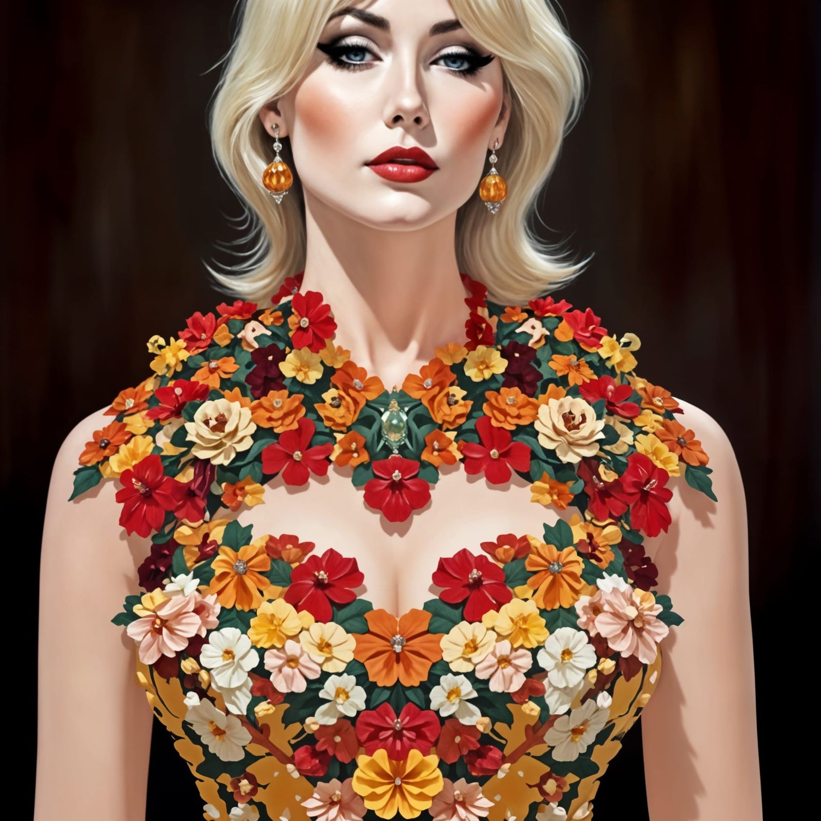 American Woman in Detailed Thanksgiving Dress