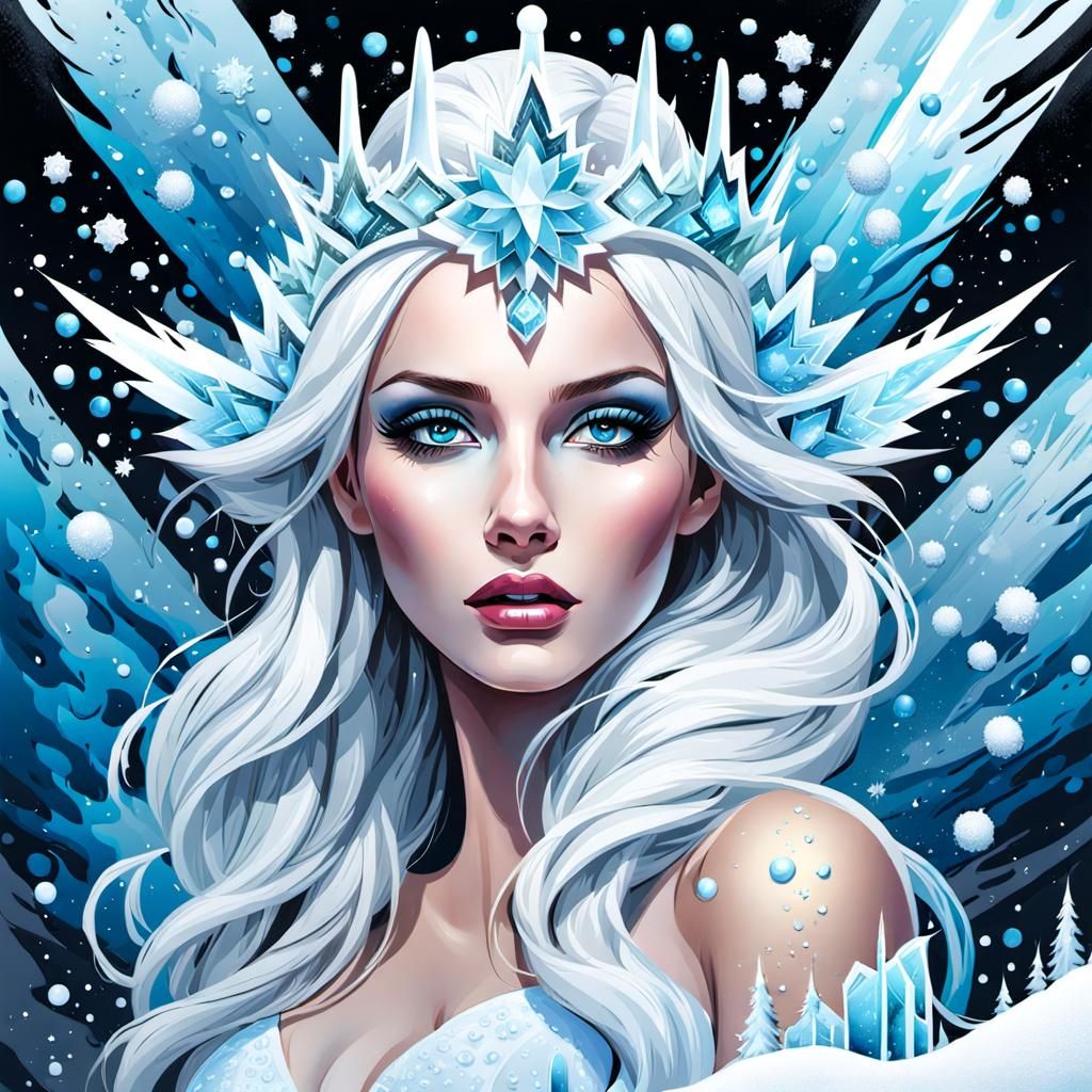 Ice Queen in Graffiti Art Style