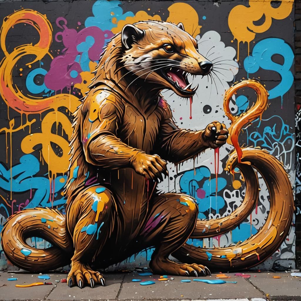 Riki Tiki Tavi vs Cobra in Graffiti Art