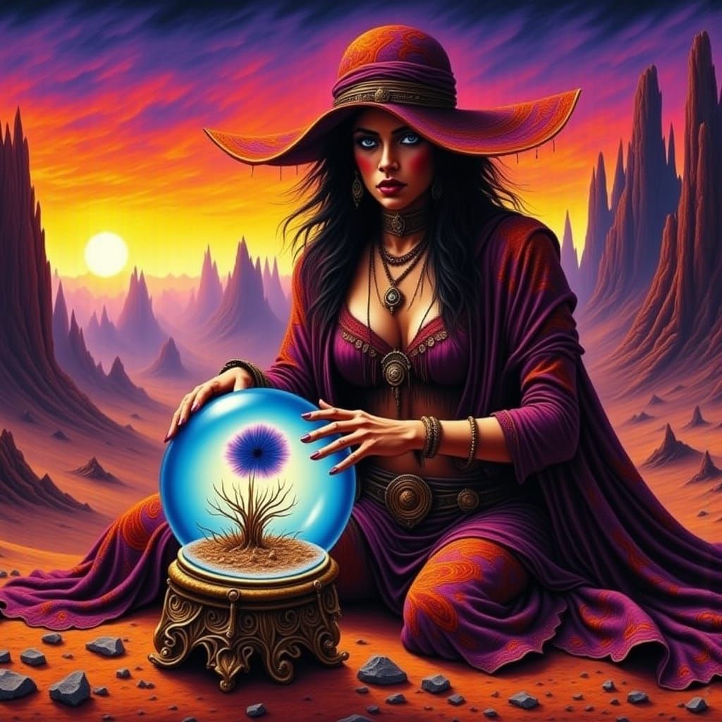 Enchanted Desert Fortune Teller Reveals Mystical Visions