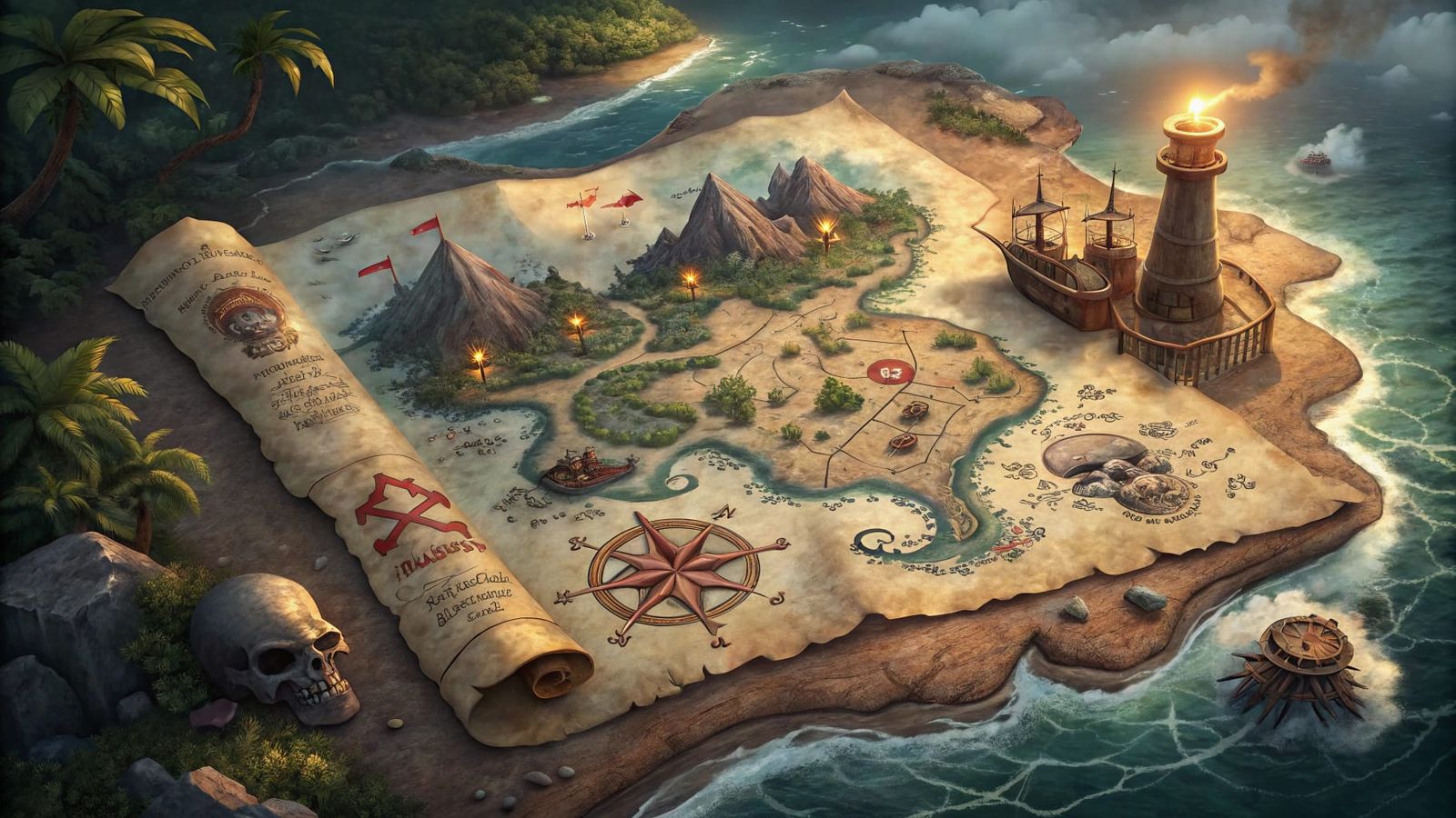 Surreal Treasure Map Unveils Hidden Perils in Mysterious 3D ...