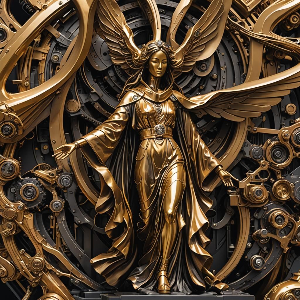 prompt: Rolls-Royce “Spirit of Ecstasy” Statue {material}

g...