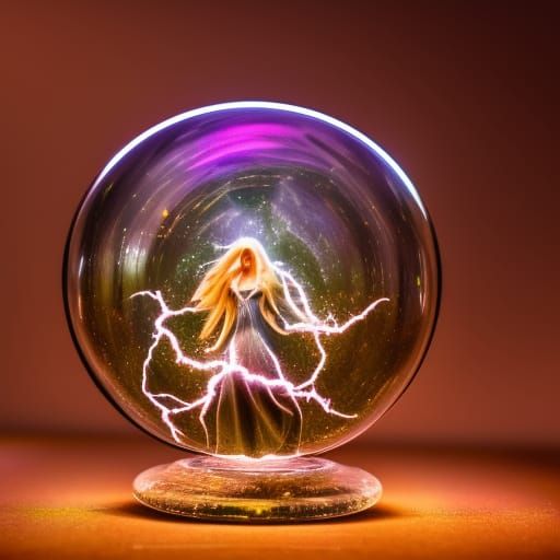 Witch and Lightning Orb: Professional Photography