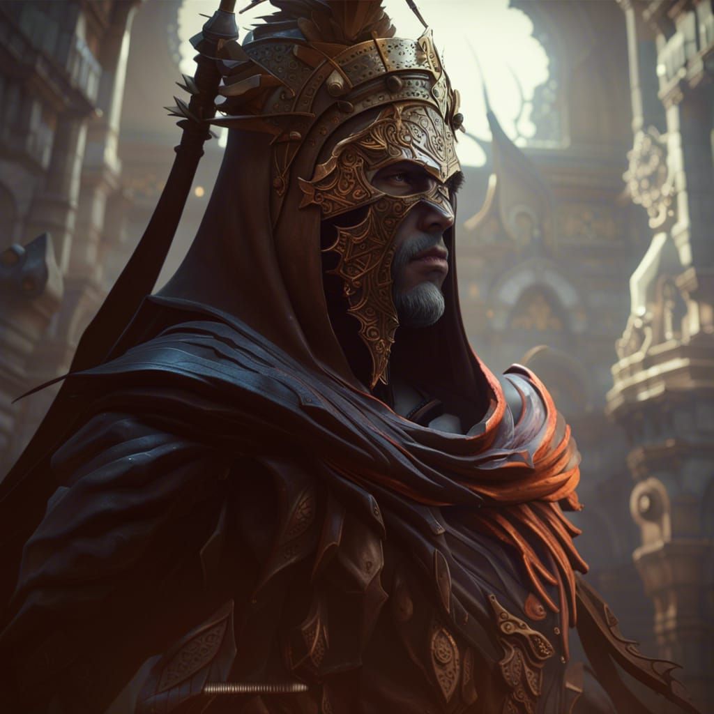 Ancient Assassin in Dark Fantasy Style