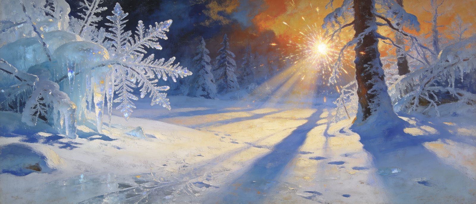 Ethereal Spark Ignites Frozen Landscape