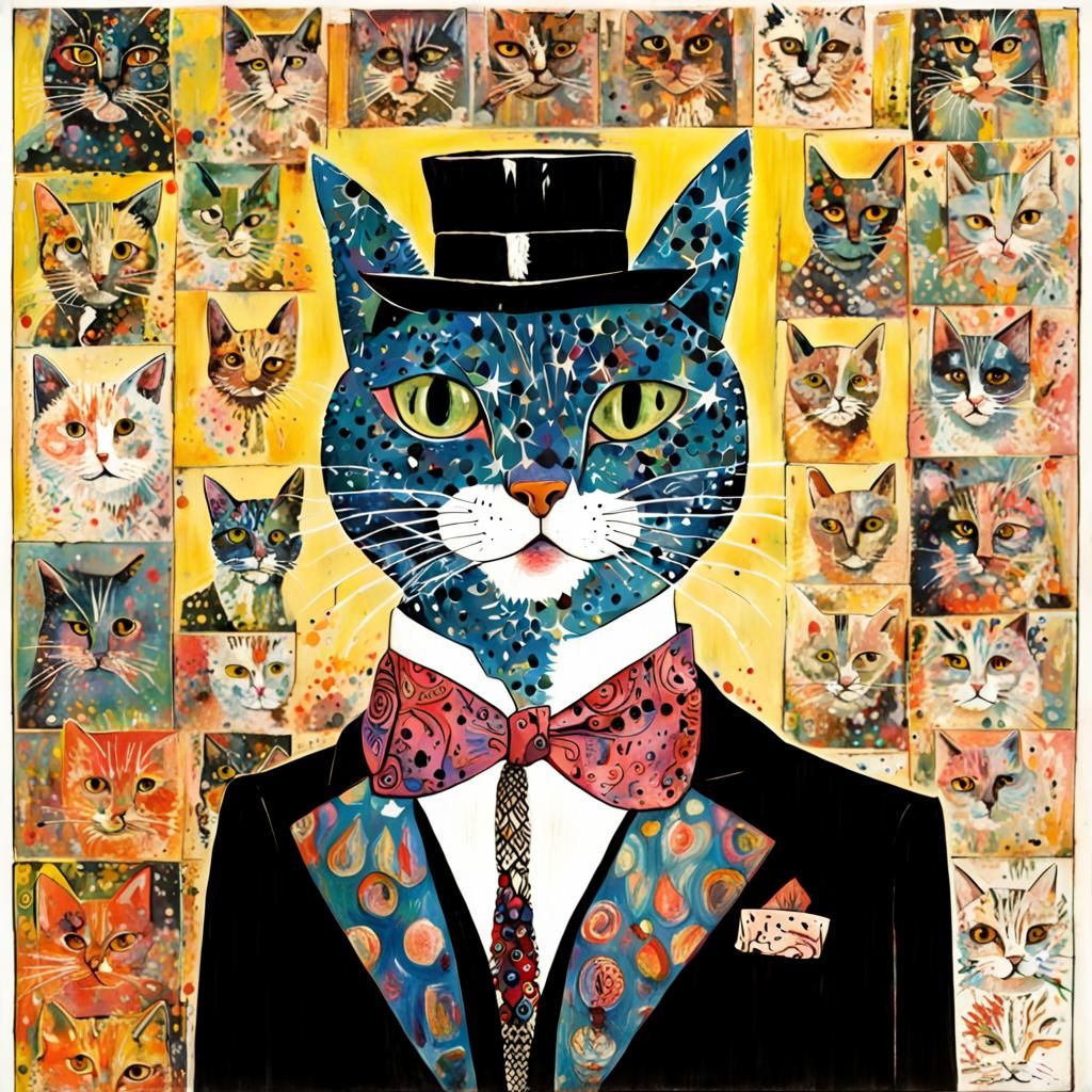 Majestic Cat Portrait in Expressive Style