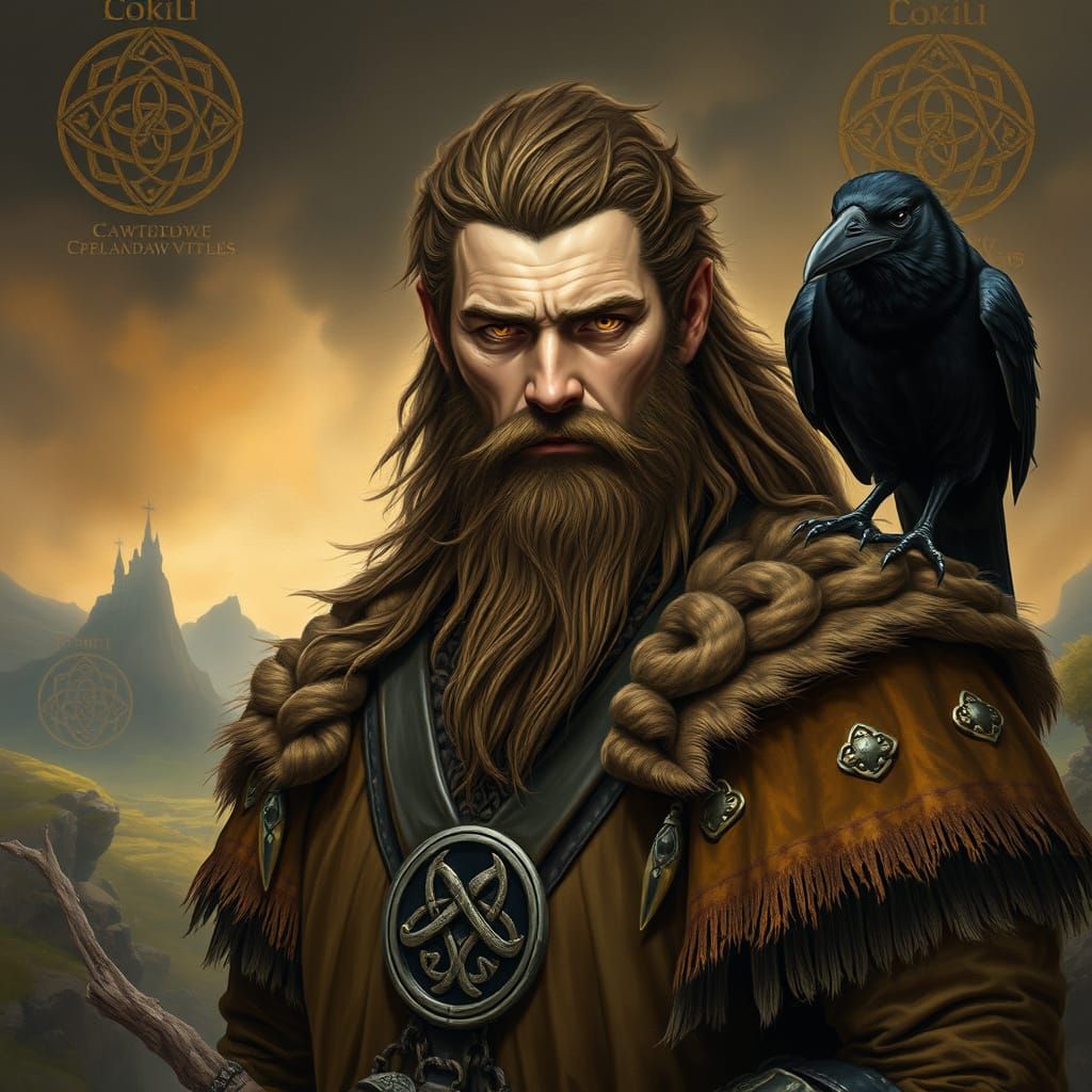 Mystical Celtic Warrior in Enchanted Landscape