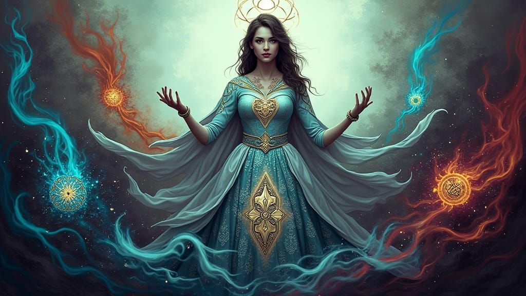 Elemental Magic Portal Featuring Powerful Mage