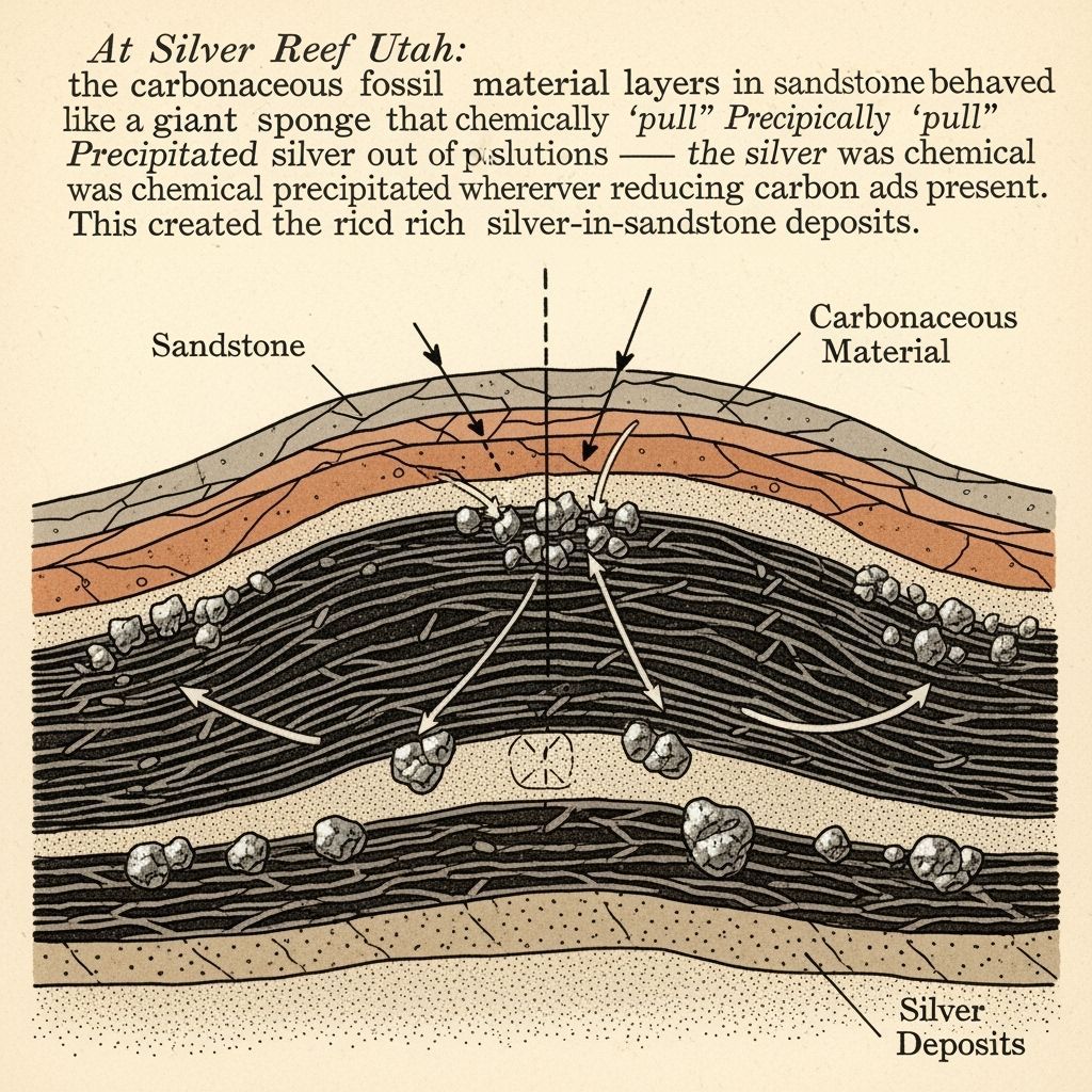 Silver Reef Geological Processes: Vintage Textbook Illustrat...