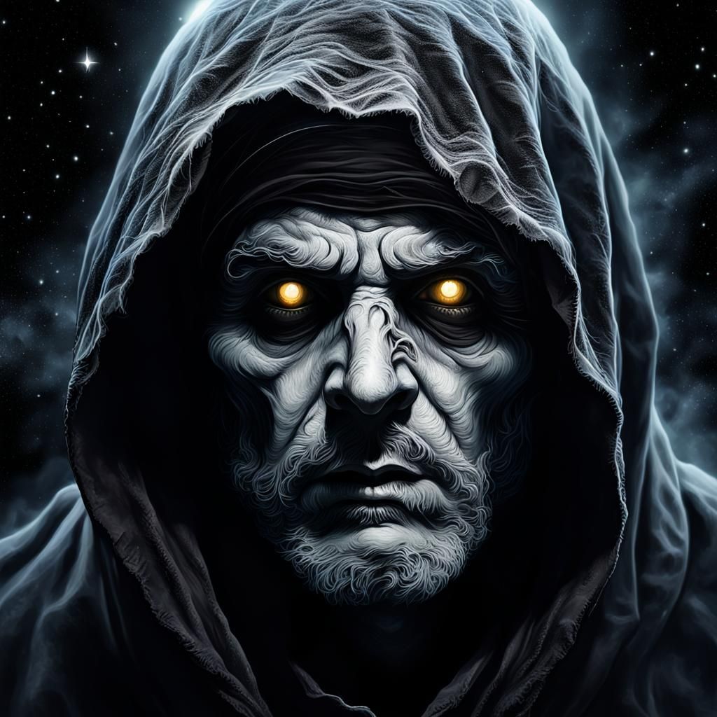 Ghost Hunter's Face in Photorealistic Digital Art