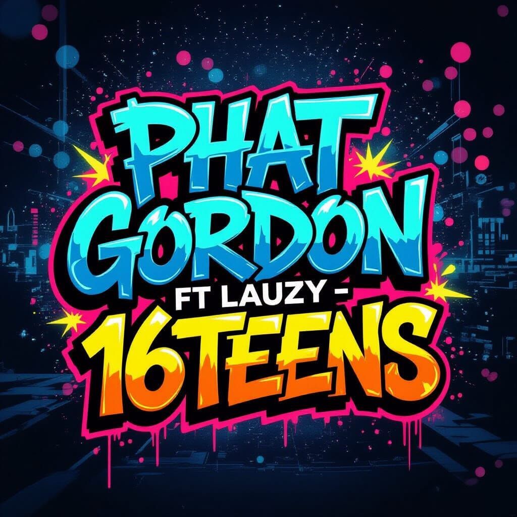 90s Hip Hop Album Art with Neon Graffiti